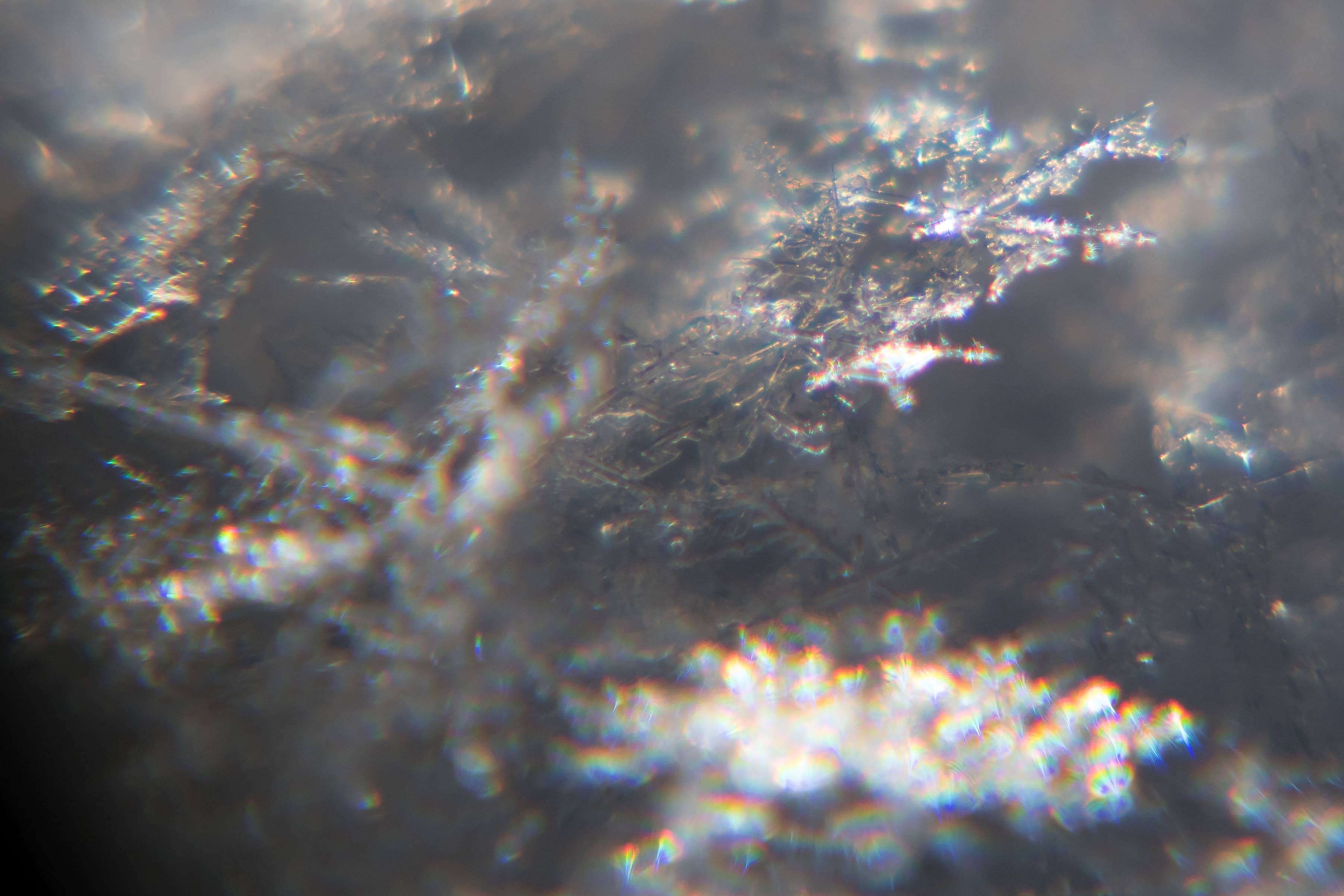 Close, snow, crystals