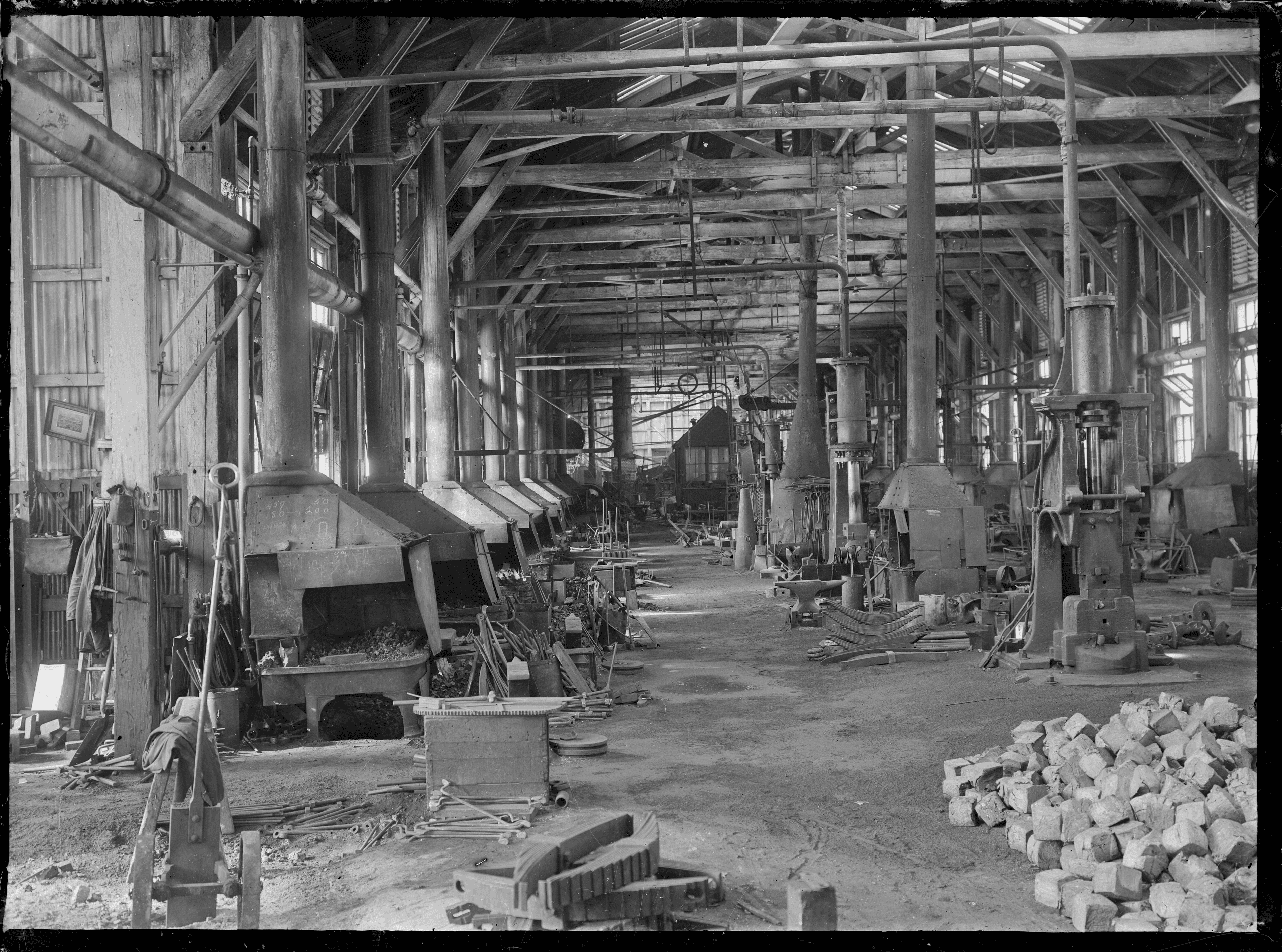 Hillside, railway, workshops