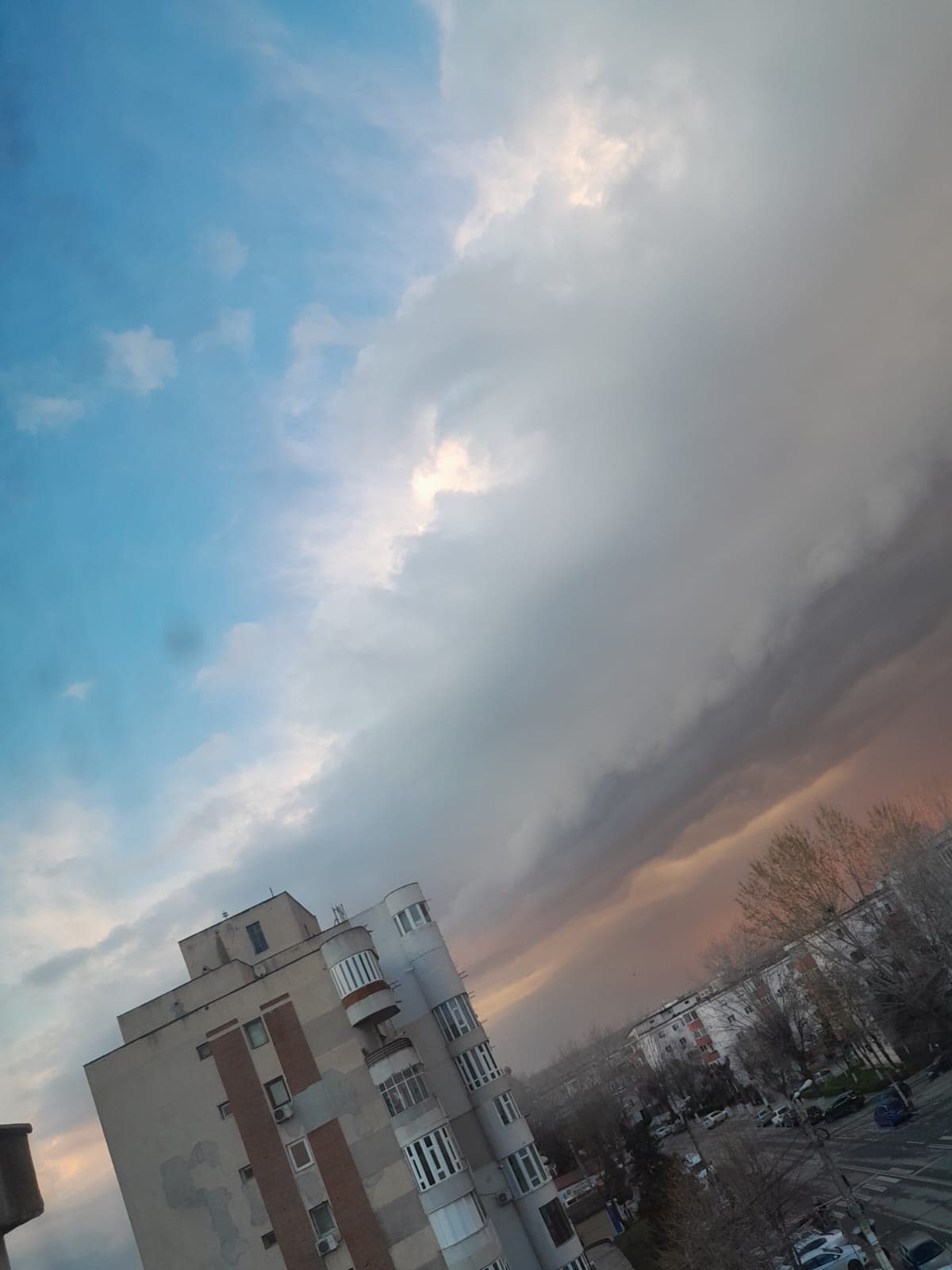 Storm clouds and clear sky