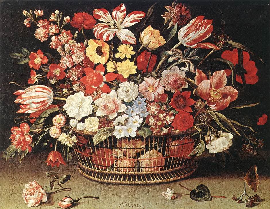 Jacques Linard - Basket of Flowers - WGA13045