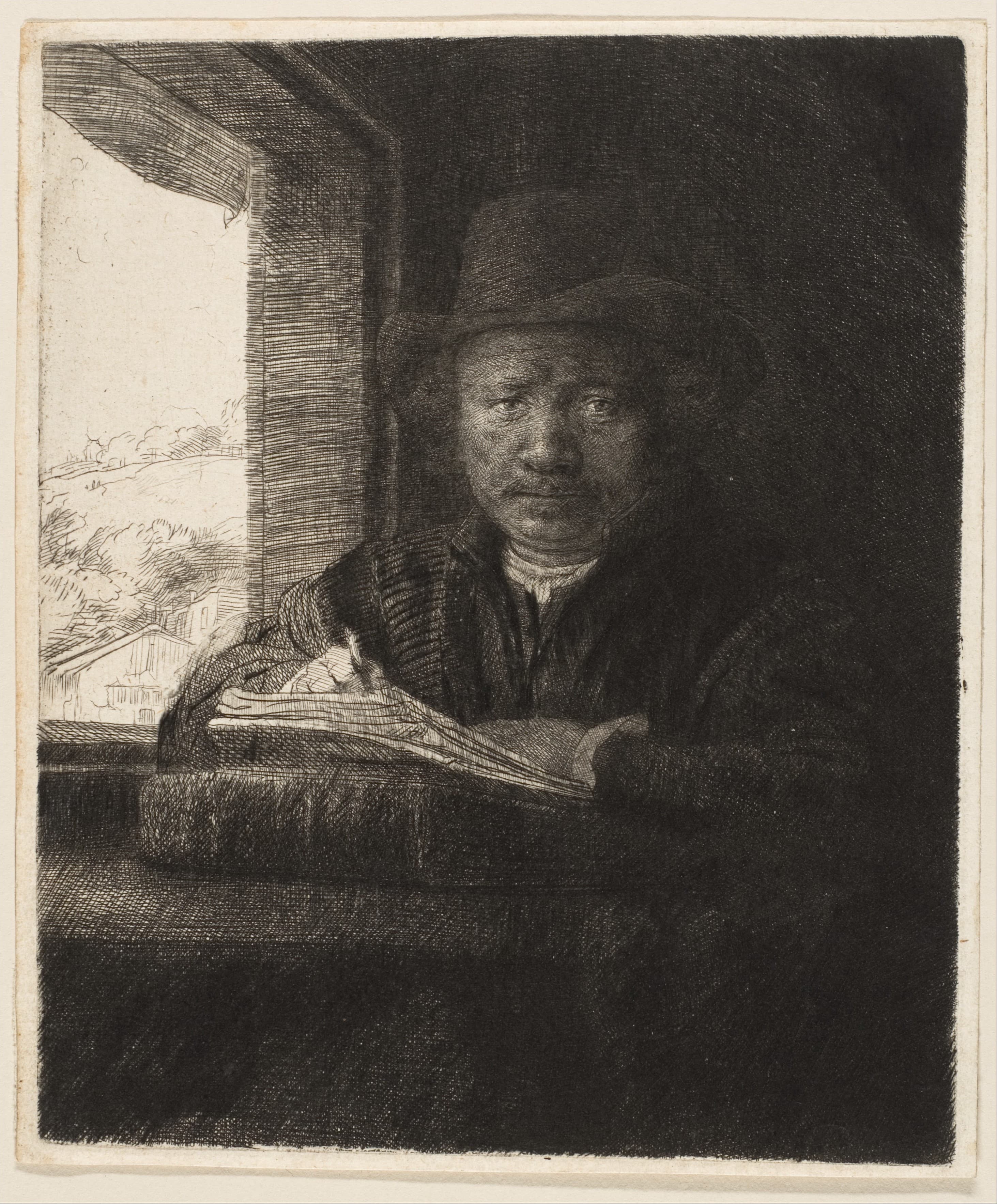 Self-Portrait Drawing at a Window MET DP135654