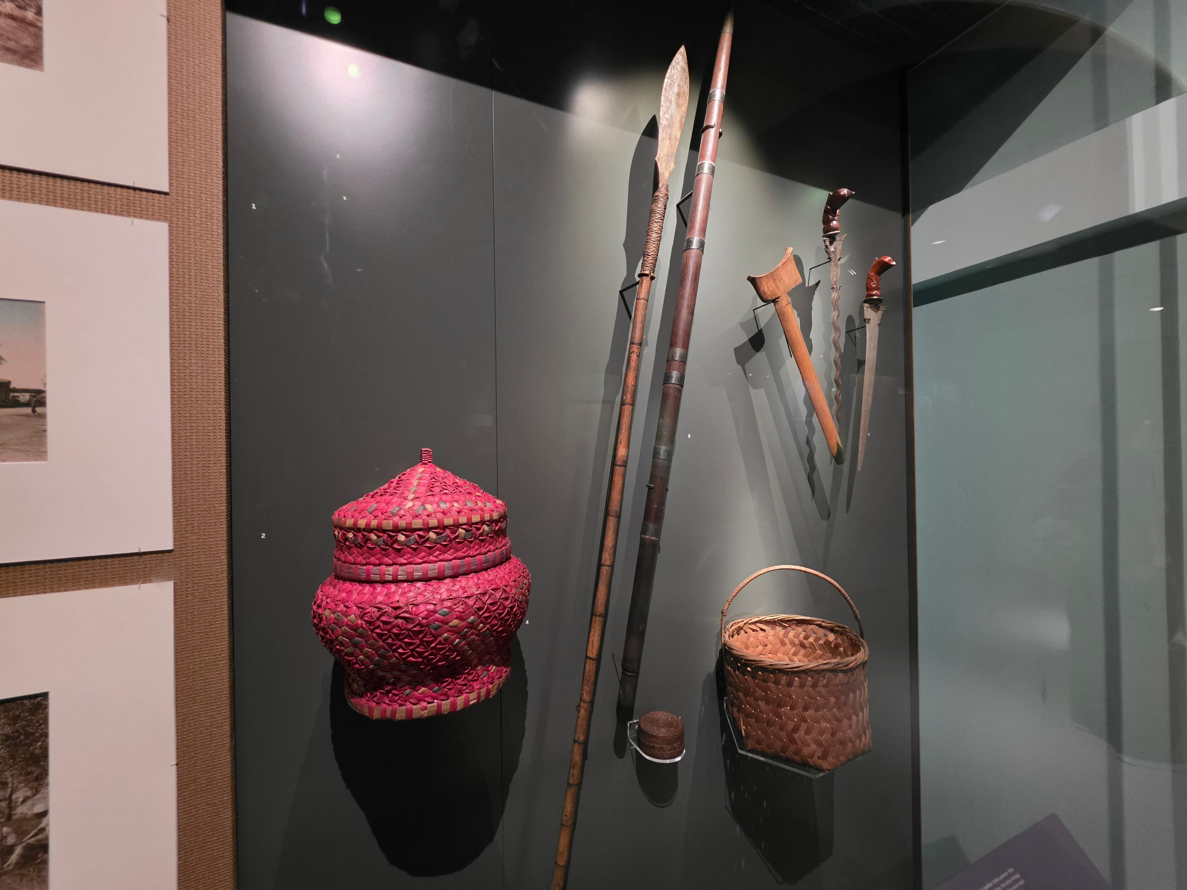 Traditional Malay weapons and woven containers