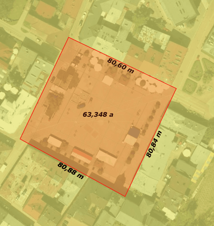 02025 Satellite View of the Market Square in Sanok