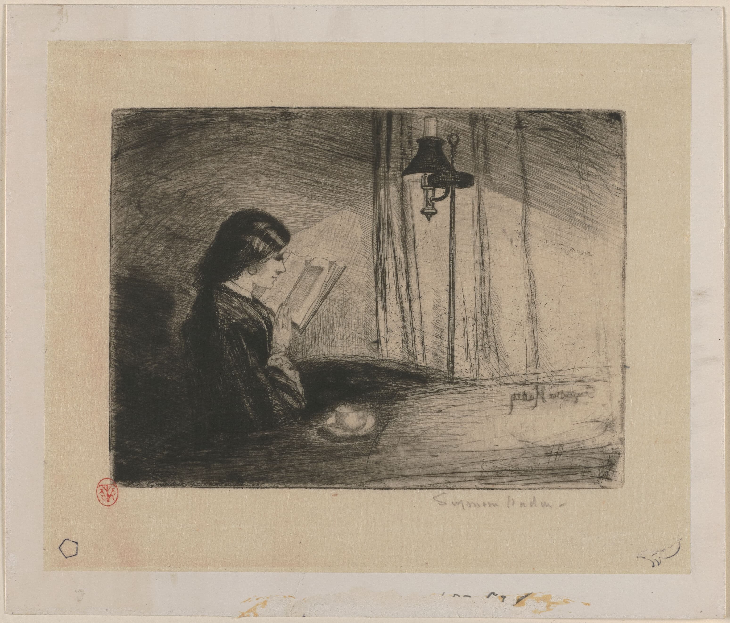 A lady reading - DPLA - 1a5dad4f9089aef231406f893b831b0e