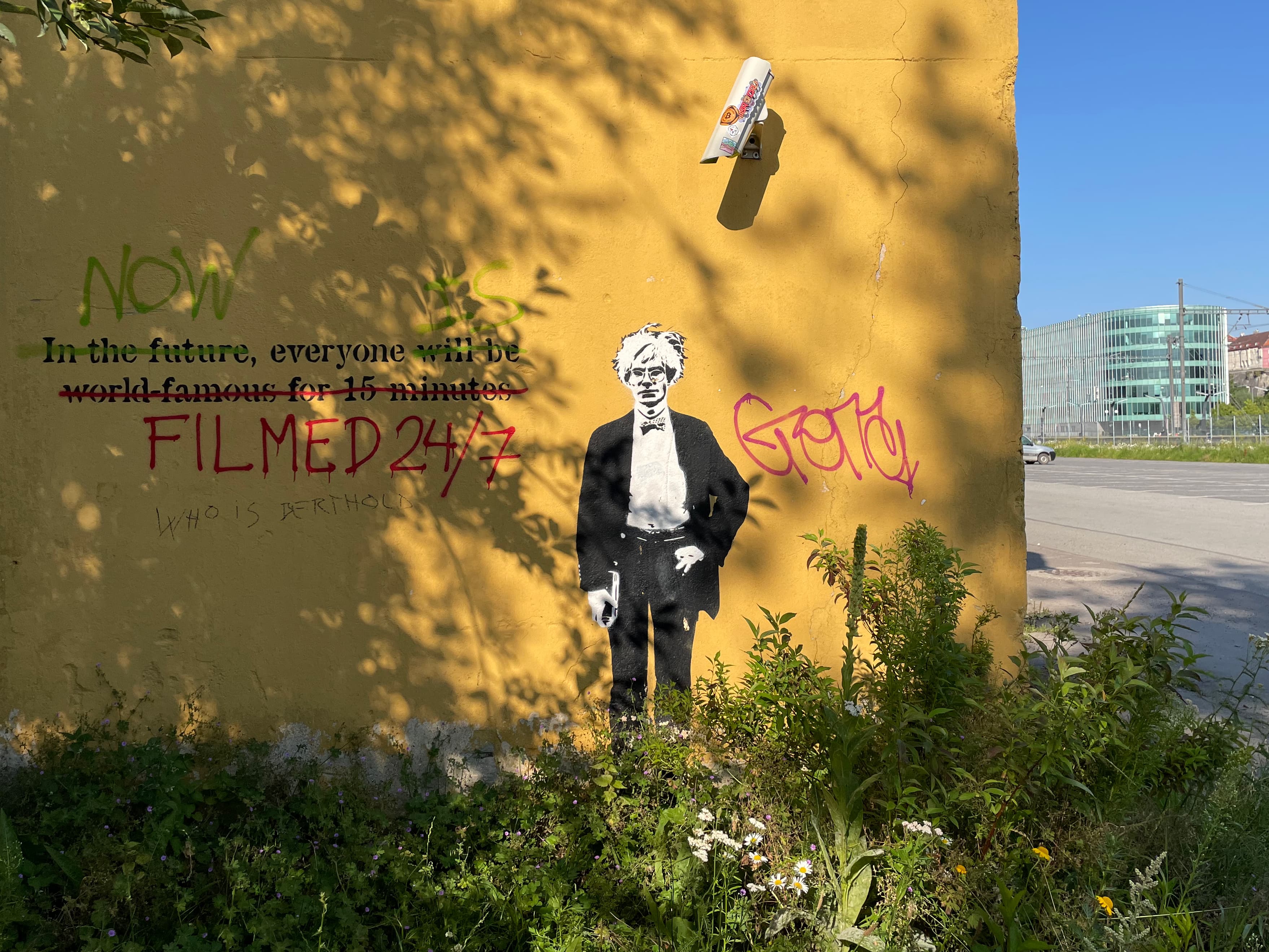 Street art about surveillance in Tallinn