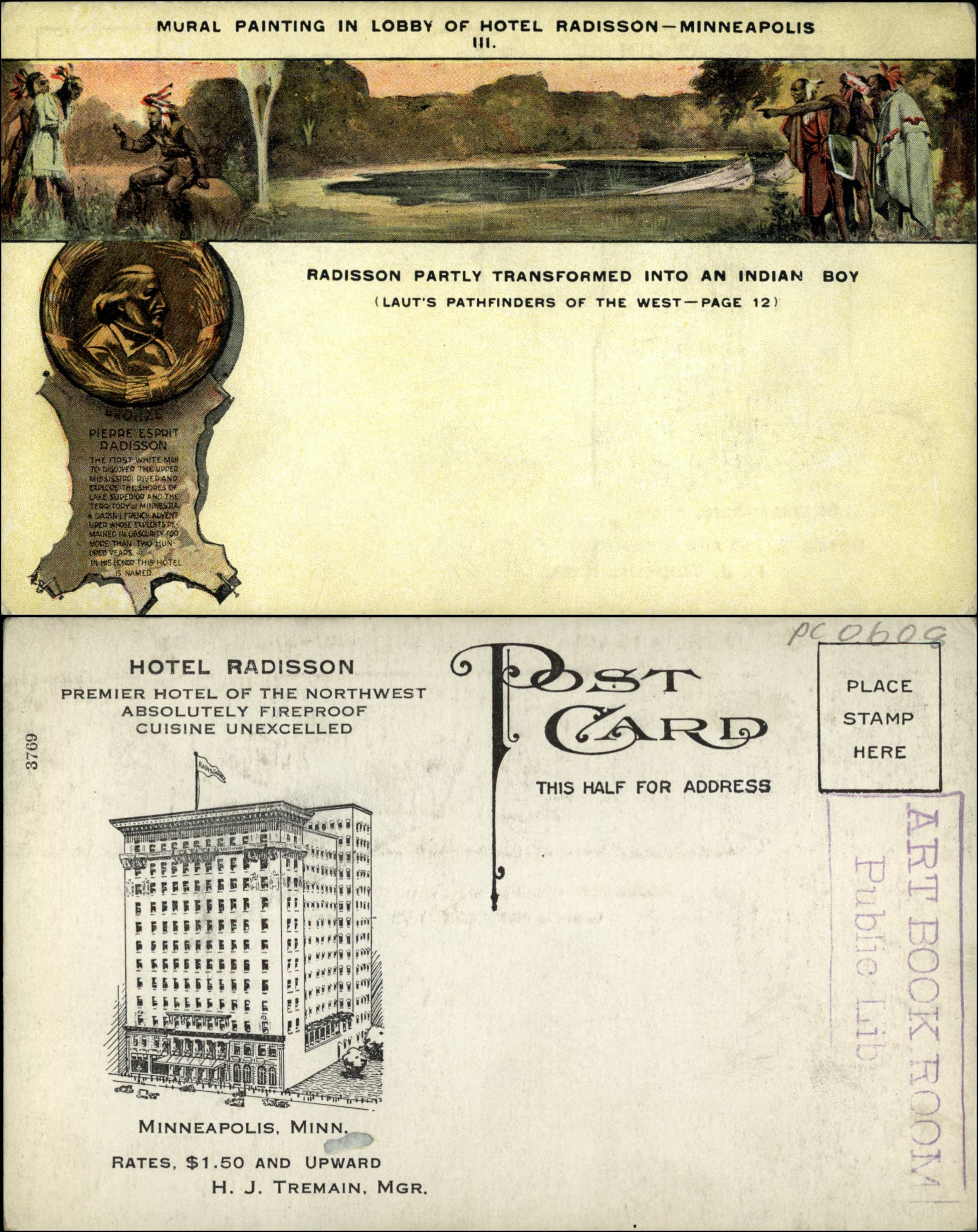 Item, postcards, hotels