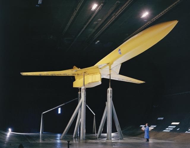SCAT-16; Variable Sweep Model in 40x80 Wind Tunnel at NASA Ames.