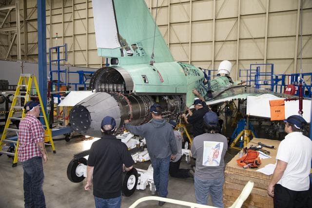 Engine Installed on NASA’s X-59 Experimental Aircraft