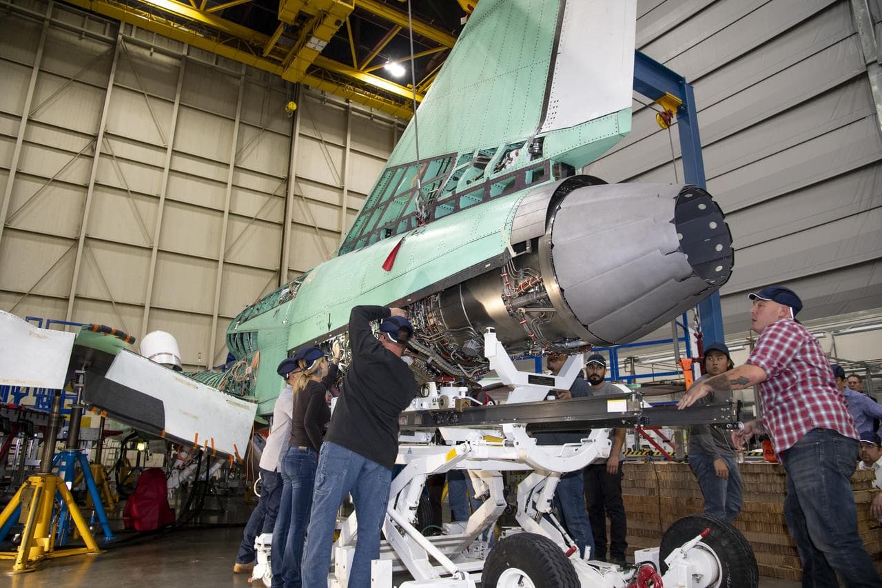 Engine Installed on NASA's X-59 Experimental Aircraft