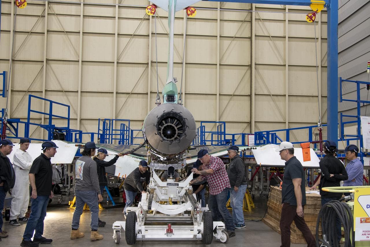 Engine Installed on NASA’s X-59 Experimental Aircraft
