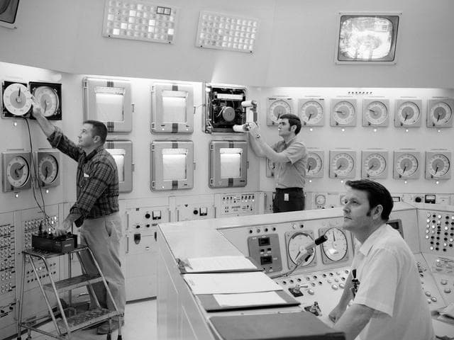 Operators in the Plum Brook Reactor Facility Control Room