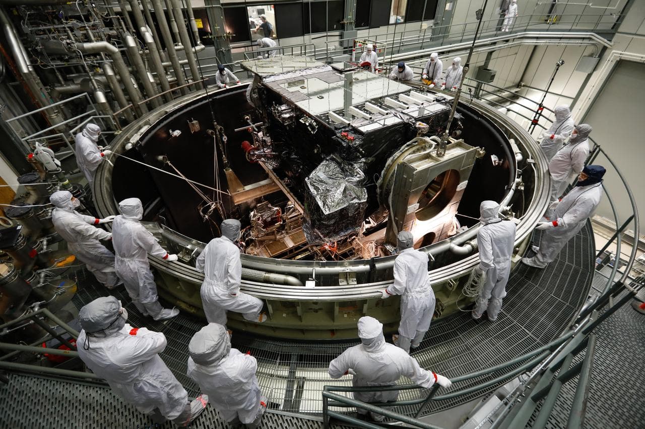 GOES-S satellite in thermal vacuum testing