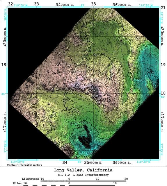 Space Radar Image of Long Valley, California