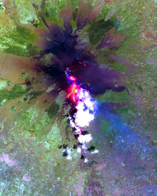 Lava Flows During the Continuing Eruption of Mt. Etna, Italy