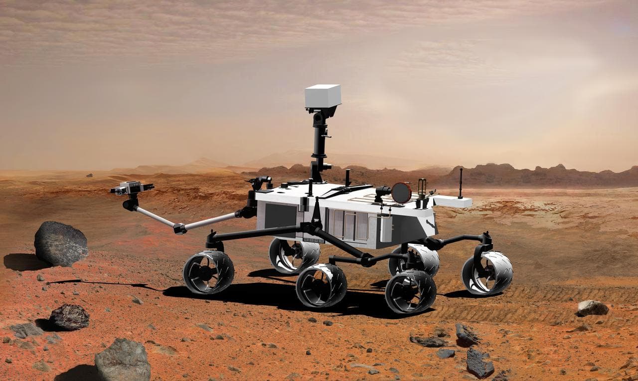Mars Science Laboratory with Arm Extended, Artist Concept