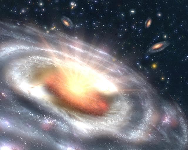 Bursting with Stars and Black Holes Artist Concept