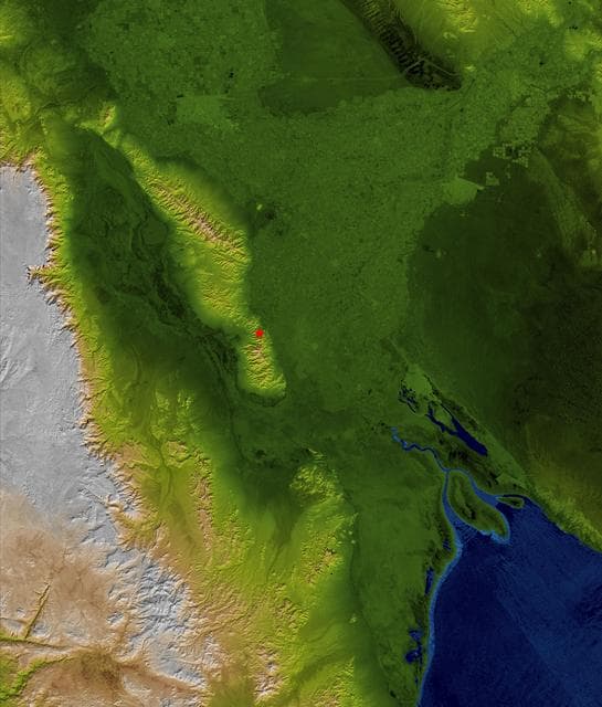 Baja Earthquake, Radar Image and Colored Height