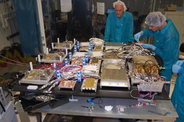 Aquarius Radiometer in Goodard Space Flight Center Clean Room