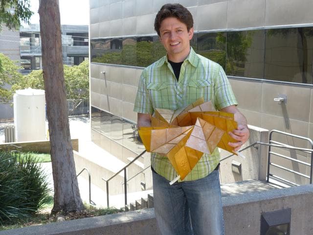 Researcher With Solar Array