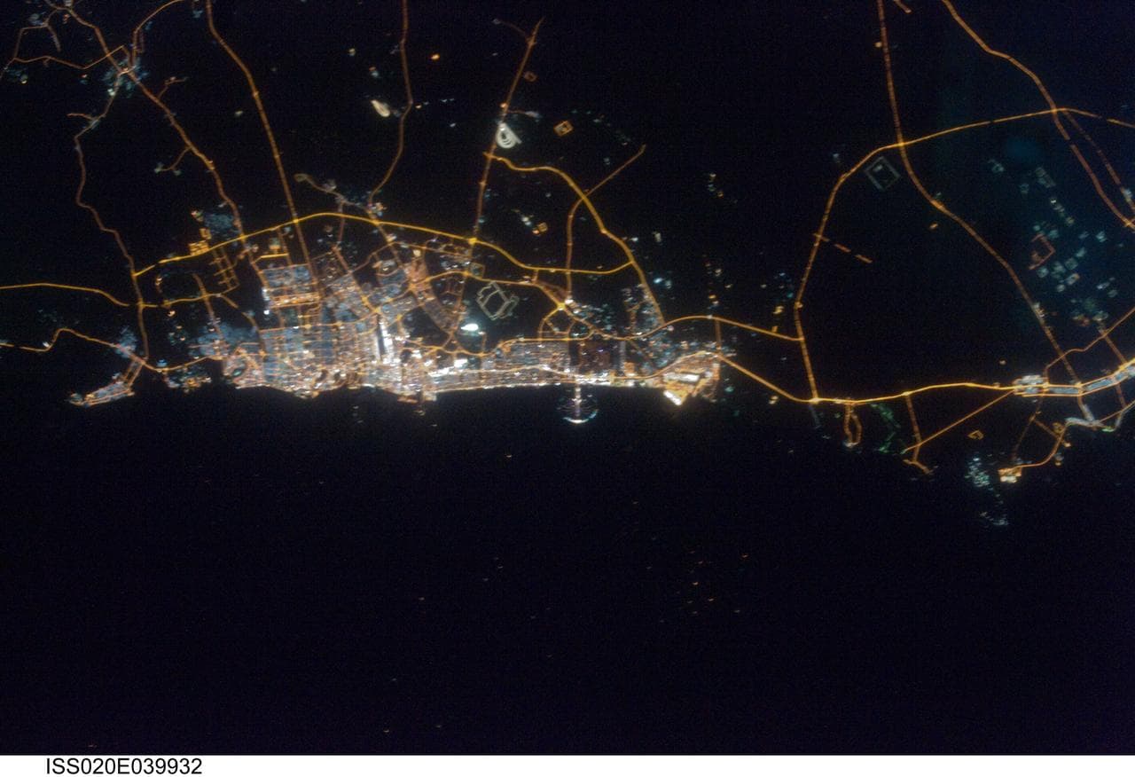 Night earth observation taken by the Expedition 20 crew