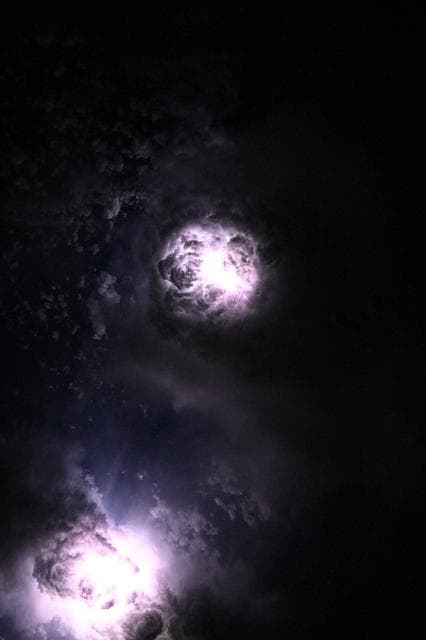 Lightning, illuminates, clouds