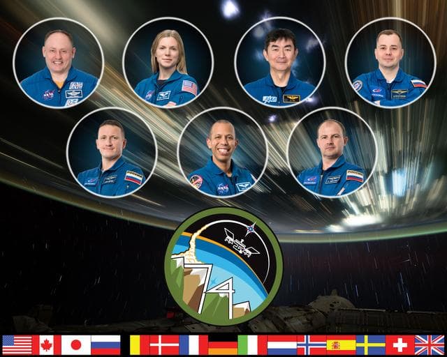 The official portrait of the Expedition 74 crew
