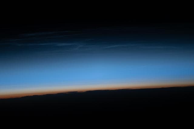 Noctilucent, clouds, illuminated