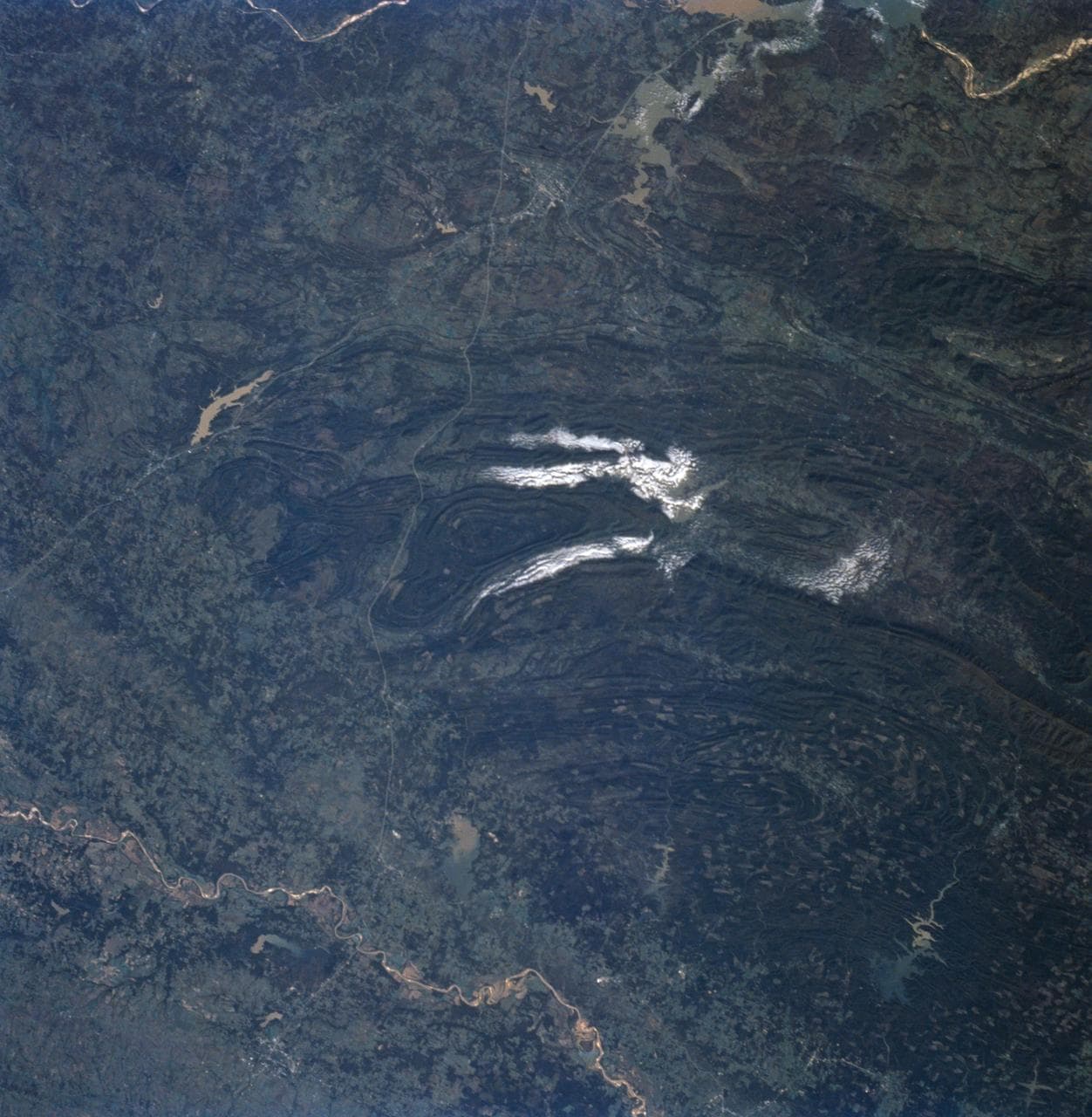 Ouachita Mountains, Oklahoma as seen from STS-58