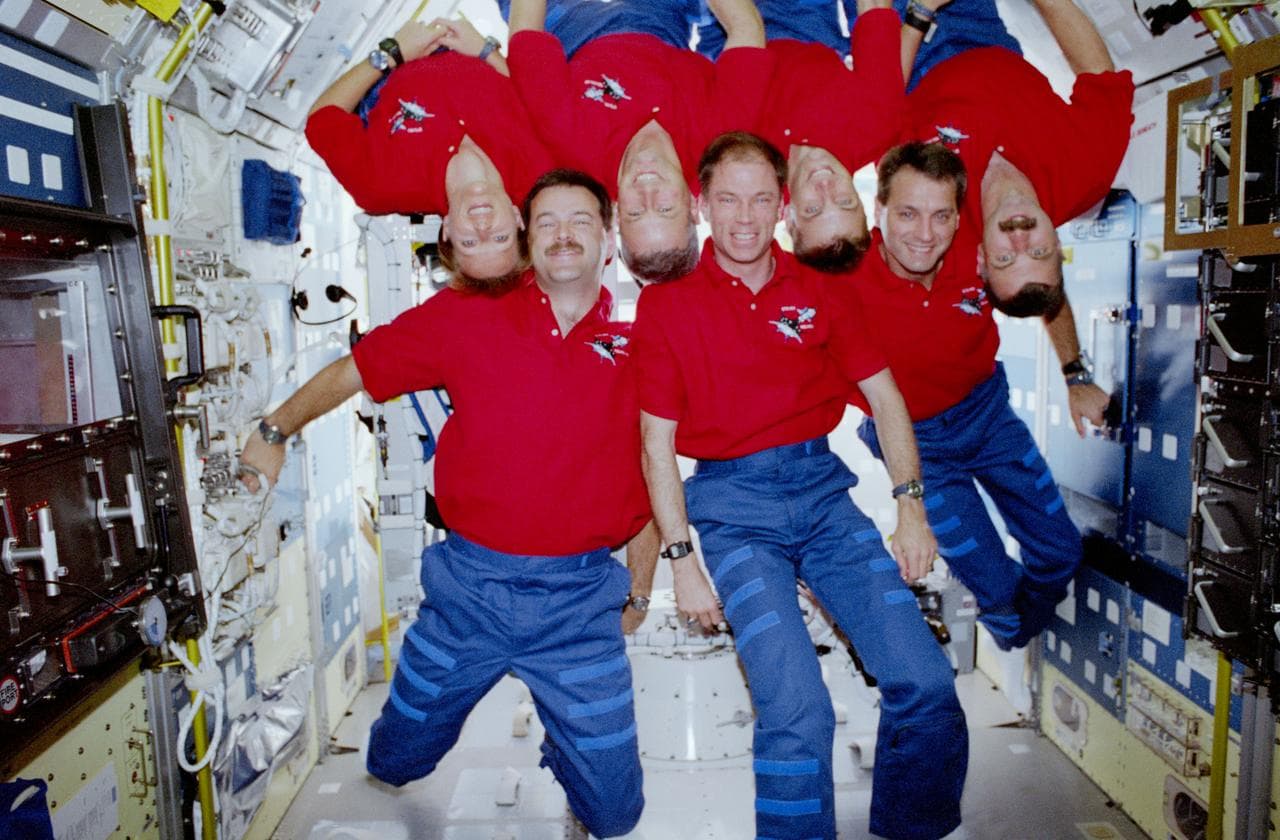 STS-90 inflight crew portraits