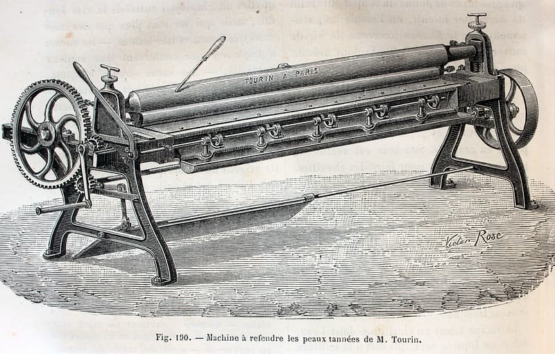 'Machine à refendre les peaux tannées de M. Tourin'.