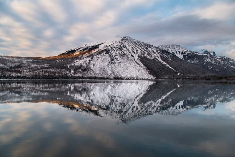 Stanton Mountain From Lake McDonald Lodge
