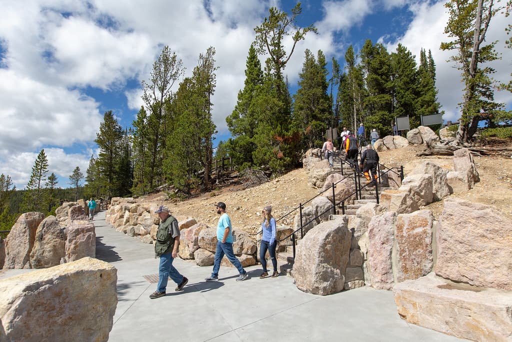 People exploring Inspiration Point