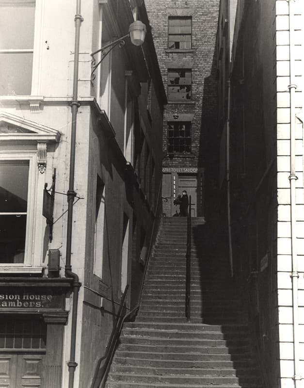015430:Castle Stairs, Newcastle upon Tyne, Signey J. 1966