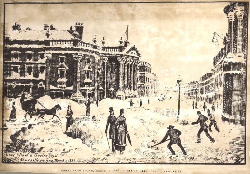 014335:Great Snow Storm Grey Street Newcastle upon Tyne 1886