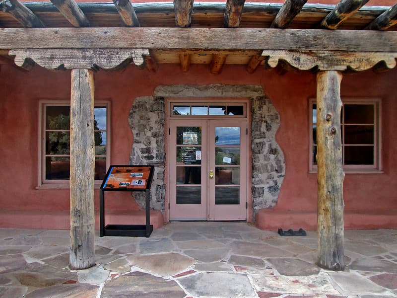 Back Entrance to Painted Desert Inn NHL with Exhibit