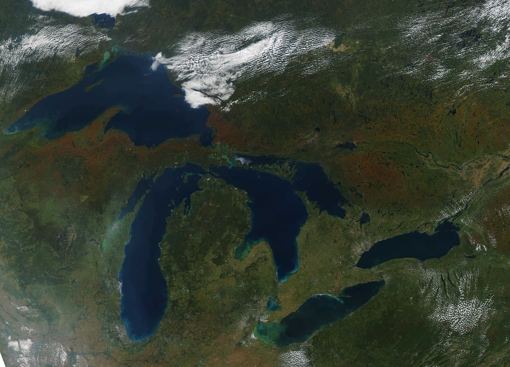 MODIS satellite image of Great Lakes