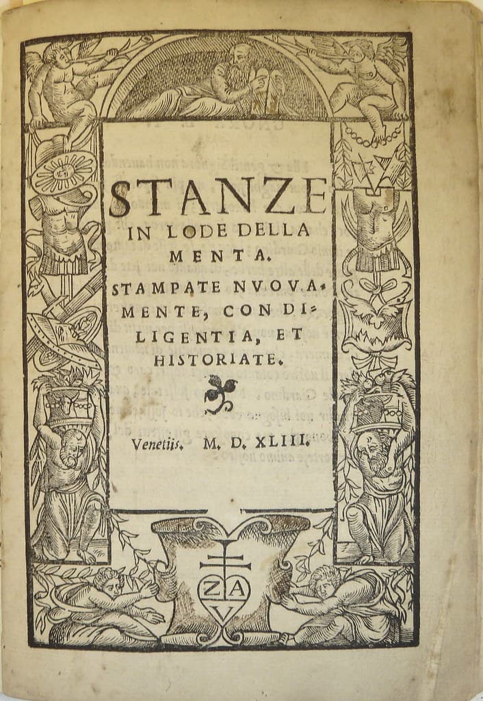 Woodcut border with device of printer Giovanni Andrea Valvassori