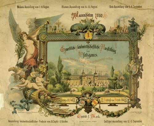 Industrial & Agricultural Economy Public Exhibition.Mannheim (1880)