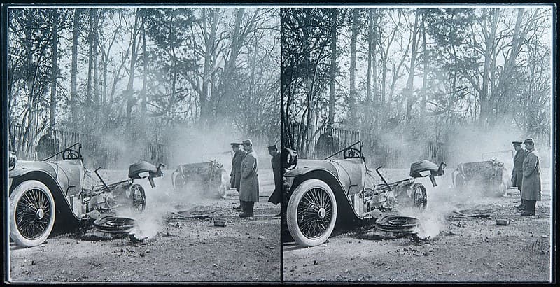 WW1 stereoviews - car crash! (3 of 3)