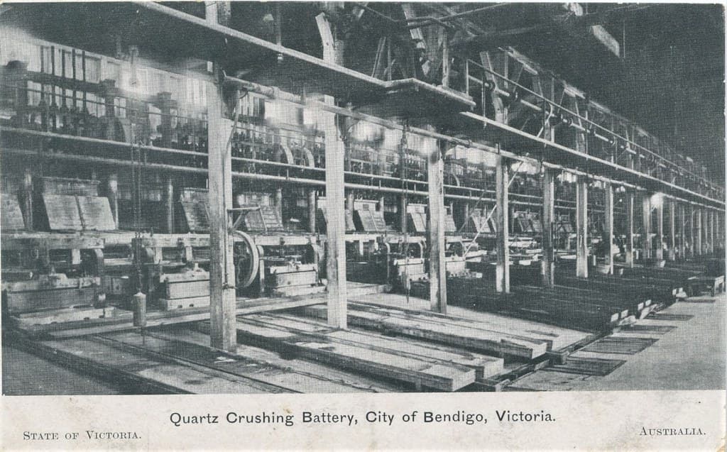 Quartz Crushing Battery in Bendigo, Victoria - 1908