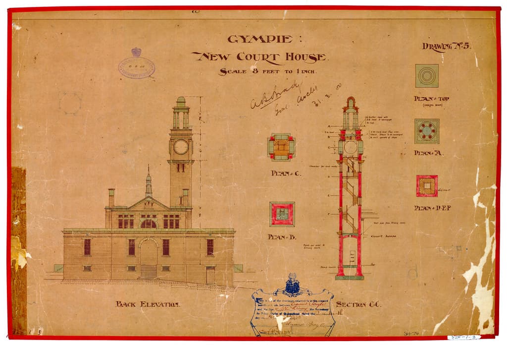 Architecture, courthouse, drawing