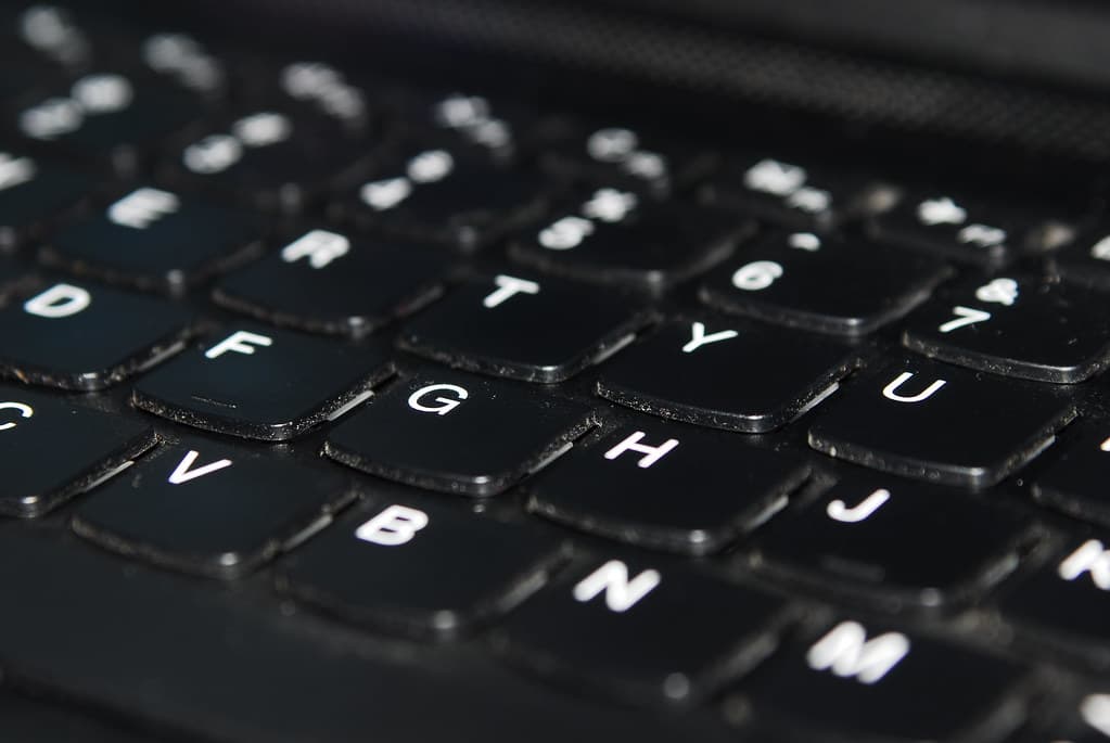 Keyboard in up-close