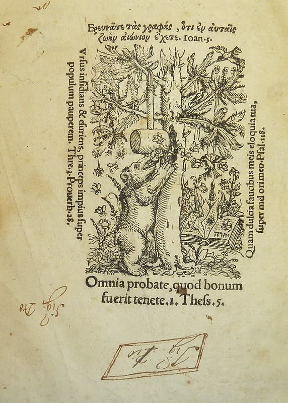 Woodcut device of Strasbourg printer Mathias Apiarius, ca. 1500-1554
