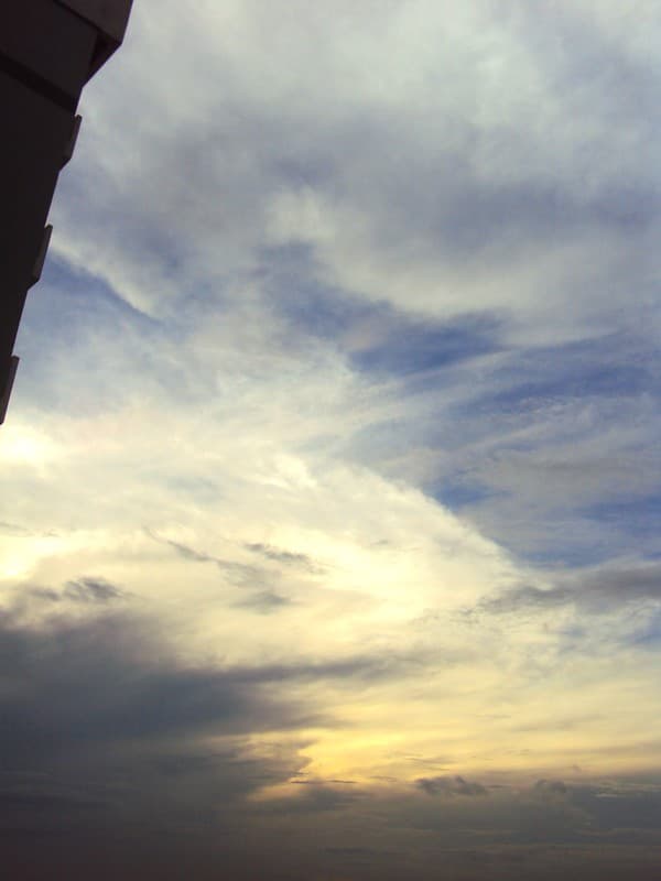 Monsoon clouds at sunset