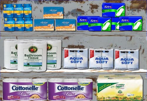Supermarket shelf-bathroom tissue