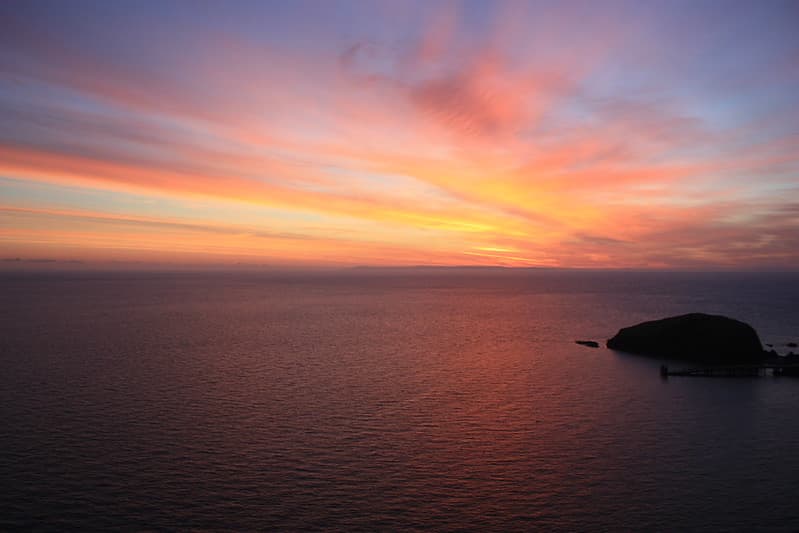 Peach Sky at Sunset Over Ocean