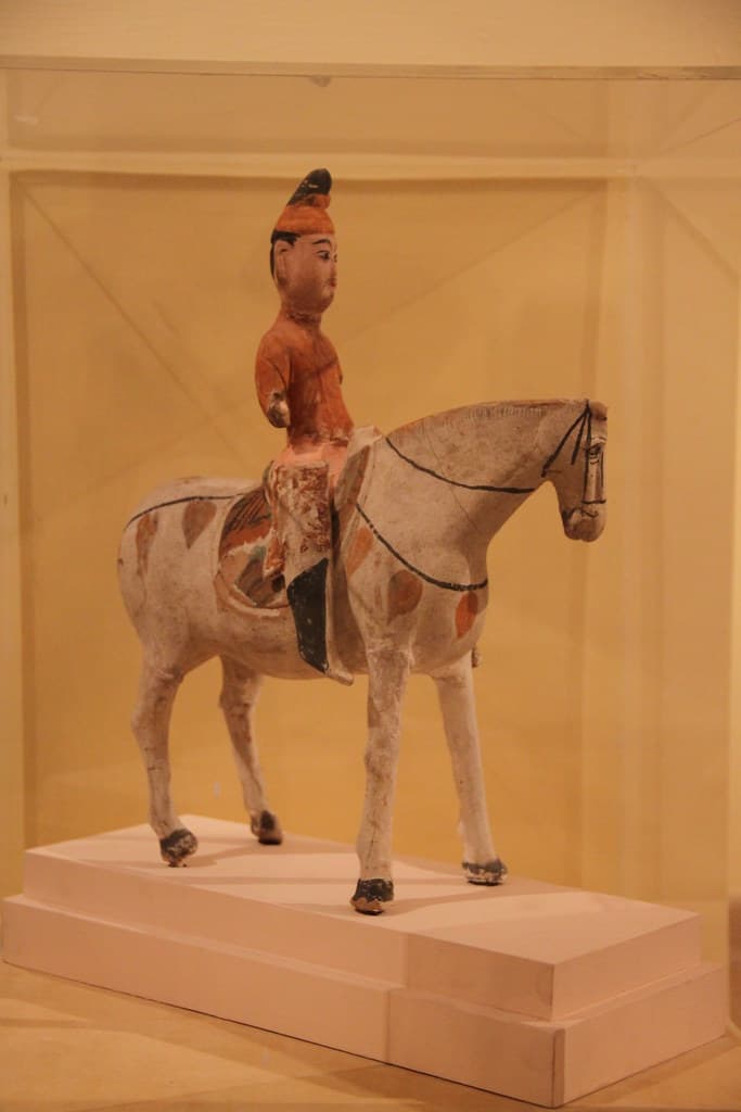 Central Asian Painted Pottery Horse & Rider