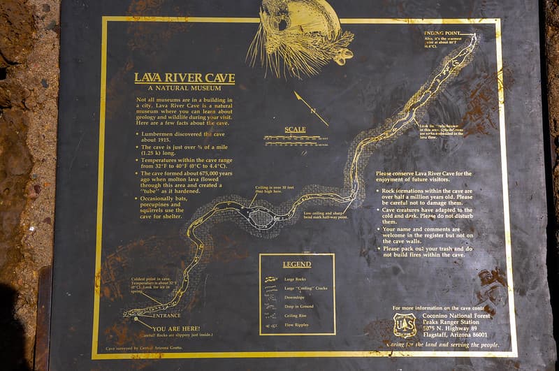 Lava River Cave Information Signs