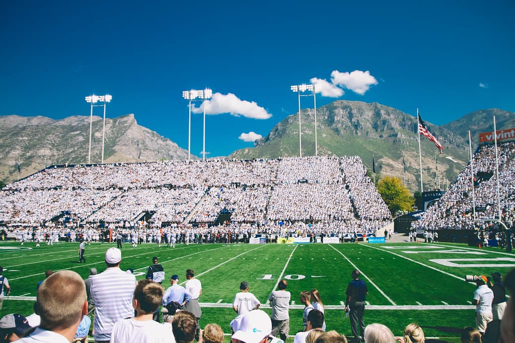 Crowded School Football Stadium