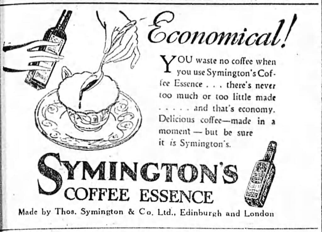 1930 advertisement for Symington's Coffee Essence